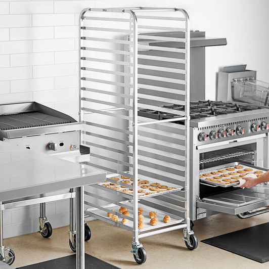 a2zhospo Pan End Load Bun / Sheet Pan Rack with Non-Marking Casters - Unassembled