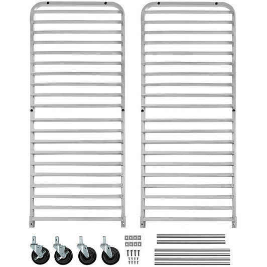 a2zhospo Pan End Load Bun / Sheet Pan Rack with Non-Marking Casters - Unassembled
