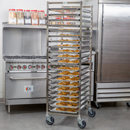 a2zhospo 20 Pan End Load Stainless Steel Bun / Sheet Pan Rack - Unassembled