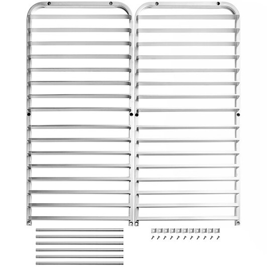 a2zhospo  16 Pan Aluminum End Load Sheet / Bun Pan Rack for Reach-Ins - Unassembled