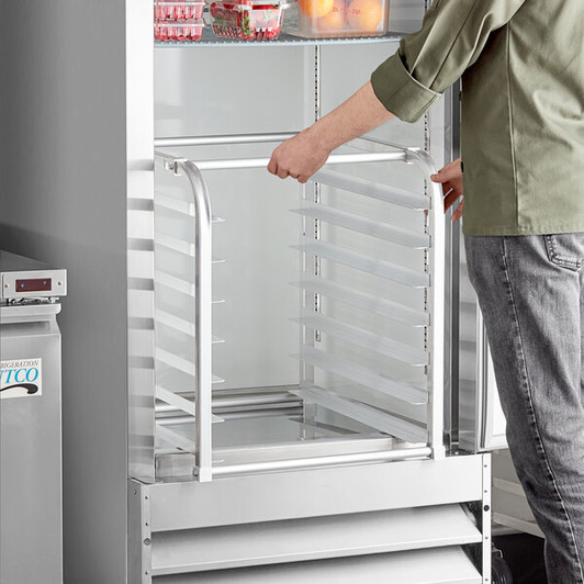 a2zhospo 7 Pan Aluminum End Load Sheet / Bun Pan Rack for Reach-Ins - Unassembled