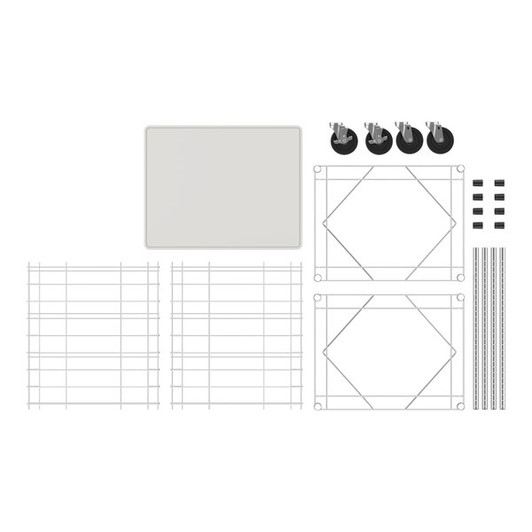 a2zhospo 8-Pan End Load Half-Height Wire Bun and Sheet Pan Rack with Polyethylene Top - Unassembled