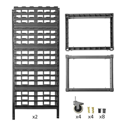 a2zhospo UPR1826FP20 Camshelving Ultimate 20-Pan End Load Bun / Sheet Pan Rack with Plastic Casters - Unassembled
