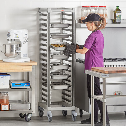 a2zhospo UGNPR11F18480 Camshelving GN 1/1 Full Size 18-Pan Trolley Rack with Casters - Unassembled
