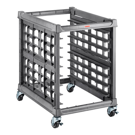 a2zhospo Ultimate 8-Pan Undercounter End Load Bun / Sheet Pan Rack with Metal Casters - Unassembled