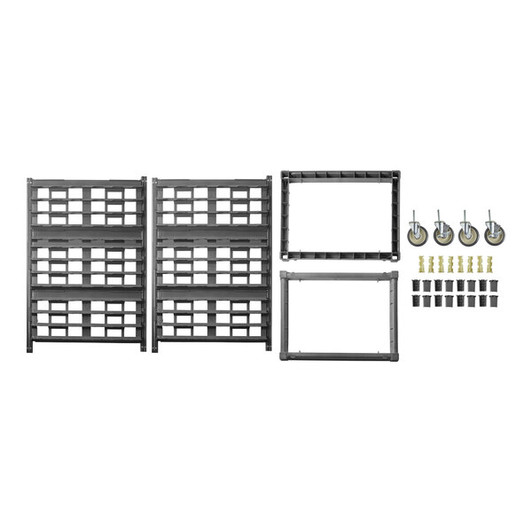 a2zhospo Ultimate 12 Pan Half Size End Load Bun / Sheet Pan Rack with Metal Casters - Unassembled