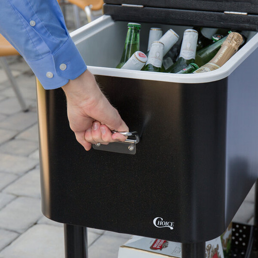 a2zhospo 65 Qt. Black Beverage Cooler Cart - 31 1/8" x 15 3/8" x 32 11/16"