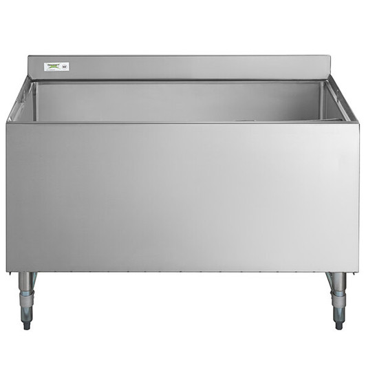 a2zhospo 24" x 48" Stainless Steel Beer Box with 3" Backsplash - 20 3/4" x 45 3/4" x 18" Bowl
