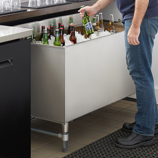 a2zhospo 24" x 48" Stainless Steel Beer Box with 3" Backsplash - 20 3/4" x 45 3/4" x 18" Bowl