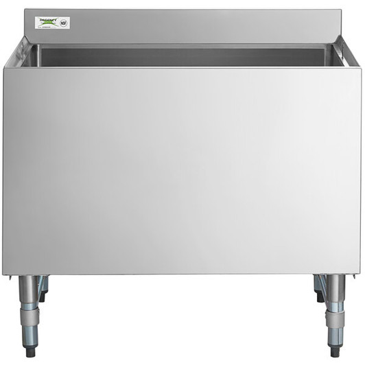 a2zhospo 24" x 36" Stainless Steel Beer Box with 3" Backsplash - 20 3/4" x 33 3/4" x 18" Bowl