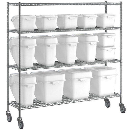 a2zhospo 18" x 72" Ingredient Bin Shelving Kit with 15 Clip-In Shelf Bins