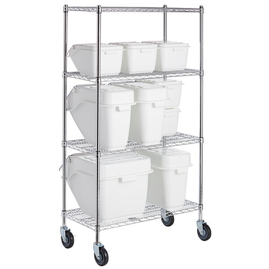 a2zhospo 18" x 36" Ingredient Bin Shelving Kit with 9 Clip-In Shelf Bins