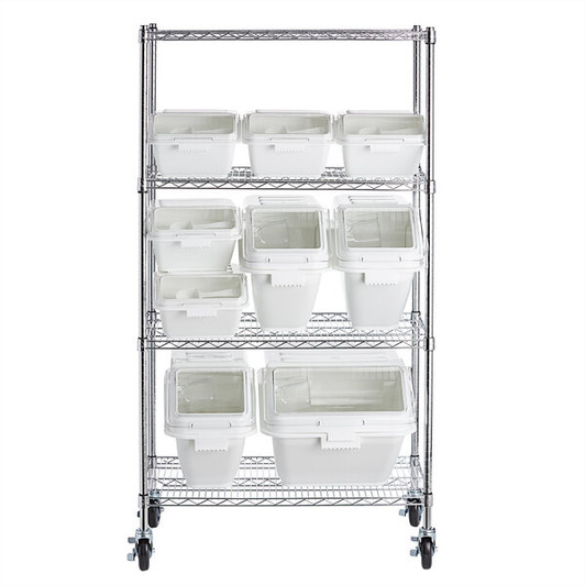 a2zhospo 18" x 36" Ingredient Bin Shelving Kit with 9 Clip-In Shelf Bins