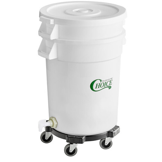 a2zhospo 20 Gallon White Vegetable Crisper Bin with Lid & Dolly
