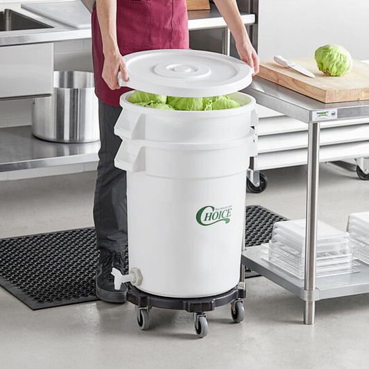 a2zhospo 20 Gallon White Vegetable Crisper Bin with Lid & Dolly