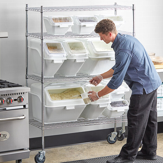 a2zhospo 18" x 48" Ingredient Bin Shelving Kit with 10 Clip-In Bins