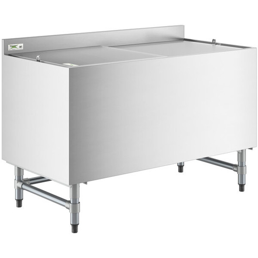 a2zhospo 24" x 48" Stainless Steel Beer Box with Lid and 3" Backsplash