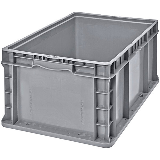 a2zhospo 24" x 15" x 9.5" Heavy-Duty Gray Stacker Container with Built-In Handle Grips