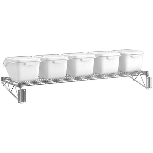 a2zhospo 18" x 60" Wall-Mounted Ingredient Bin Shelving Kit with 5 Clip-In Bins