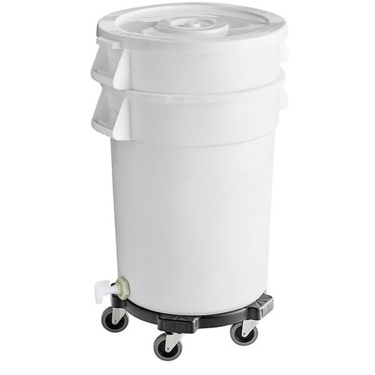 a2zhospo 32 Gallon White Vegetable Crisper Bin with Lid and Dolly