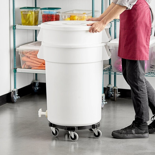 a2zhospo 32 Gallon White Vegetable Crisper Bin with Lid and Dolly