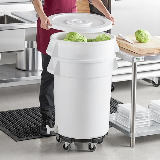 a2zhospo 32 Gallon White Vegetable Crisper Bin with Lid and Dolly