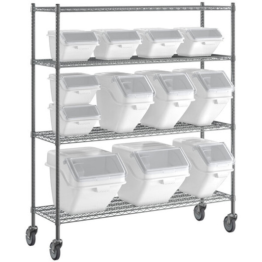 a2zhospo 18" x 60" Ingredient Bin Shelving Kit with 12 Clip-In Shelf Bins