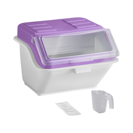 a2zhospo 12.6 Gallon / 200 Cup Allergen-Safe Shelf Ingredient Bin with Flip Lid, Label Sheet, and Scoop