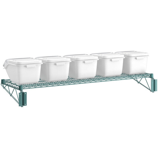 a2zhospo 18" x 60" Wall-Mounted Ingredient Bin Shelving Kit with 5 Clip-In Shelf Bins