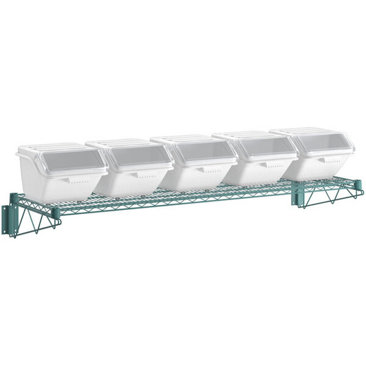 a2zhospo 18" x 60" Wall-Mounted Ingredient Bin Shelving Kit with 5 Clip-In Shelf Bins