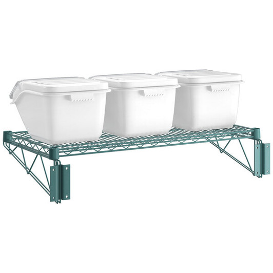 a2zhospo 18" x 36" Wall-Mounted Epoxy Shelving Kit with 3 Clip-In Ingredient Bins