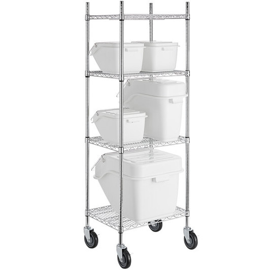 a2zhospo 18" x 24" Shelving Kit with 5 Clip-In Ingredient Bins