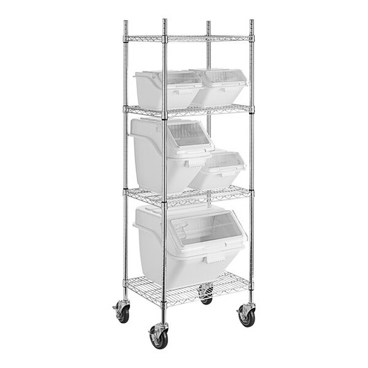 a2zhospo 18" x 24" Shelving Kit with 5 Clip-In Ingredient Bins
