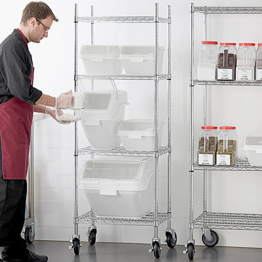 a2zhospo 18" x 24" Shelving Kit with 5 Clip-In Ingredient Bins
