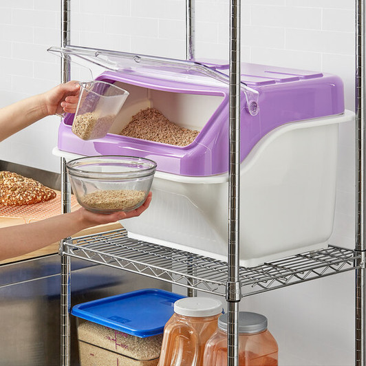 a2zhospo 2.6 Gallon / 40 Cup Allergen-Free Shelf Ingredient Bin with Flip Lid, Label Sheet & Scoop