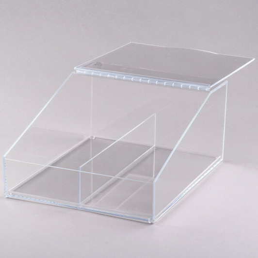 a2zhospo 13" x 16" x 7" Classic Acrylic Food Bin with Removable Divider