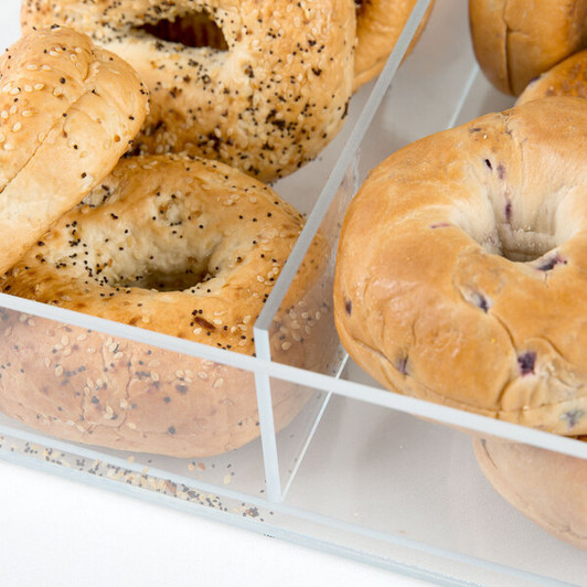 a2zhospo 13" x 16" x 7" Classic Acrylic Food Bin with Removable Divider