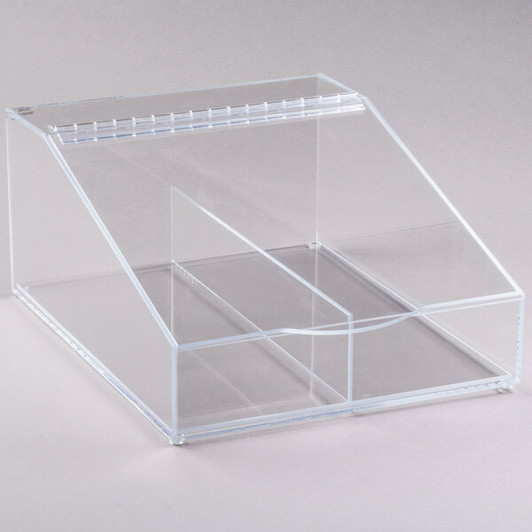 a2zhospo 13" x 16" x 7" Classic Acrylic Food Bin with Removable Divider