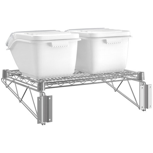 a2zhospo 18" x 24" Wall-Mounted Ingredient Bin Shelving Kit with 2 Clip-In Shelf Bins