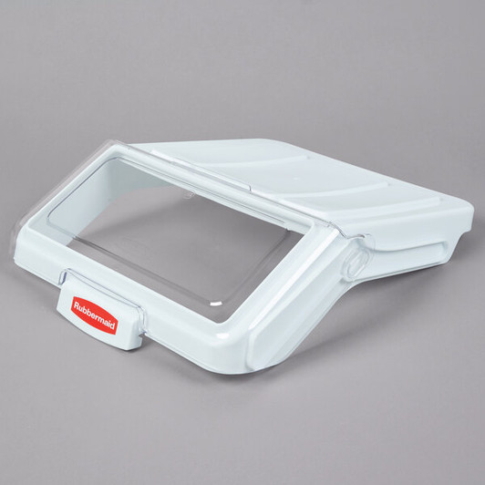 a2zhospo ProSave 12.6 Gallon / 200 Cup White Shelf Ingredient Bin with Sliding Lid & Scoop