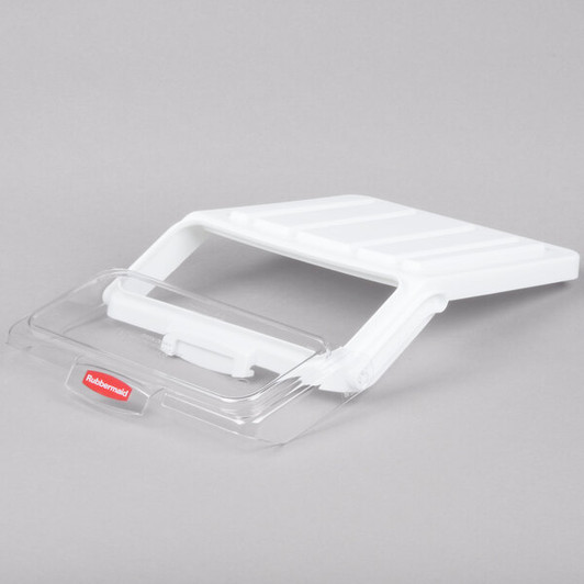 a2zhospo ProSave 2.6 Gallon / 40 Cup White Shelf Ingredient Storage Bin with Sliding Lid & Scoop