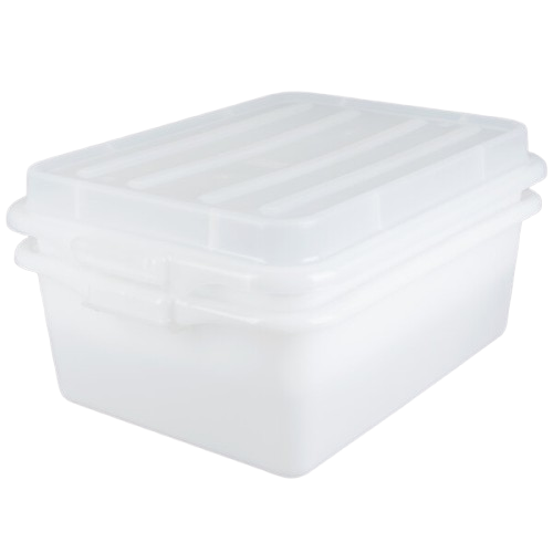 a2zhospo 20" x 15" x 7" Traex® Color-Mate White Food Storage Drain Box Set with Raised Snap-On Lid
