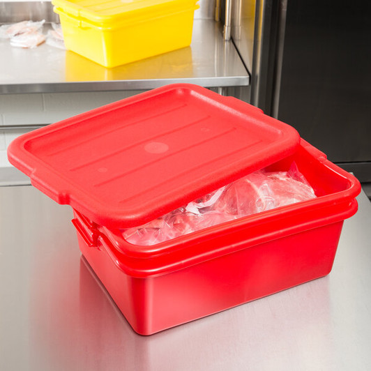 a2zhospo Traex Color-Mate Red Polypropylene Food Storage Combo Set with Standard Lid - 20" x 15" x 7"