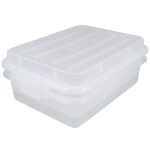 a2zhospo Color-Mate Clear Food Storage Drain Box Set with Snap-On Lid, 20" x 15" x 5"