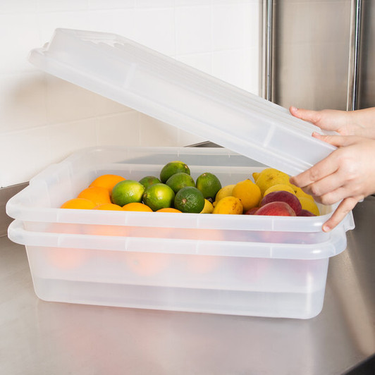 a2zhospo Color-Mate Clear Food Storage Drain Box Set with Snap-On Lid, 20" x 15" x 5"