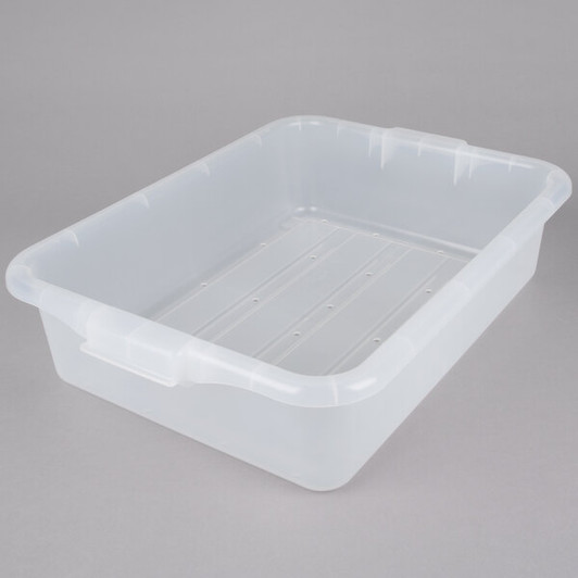 a2zhospo Color-Mate Clear Food Storage Drain Box Set with Snap-On Lid, 20" x 15" x 5"