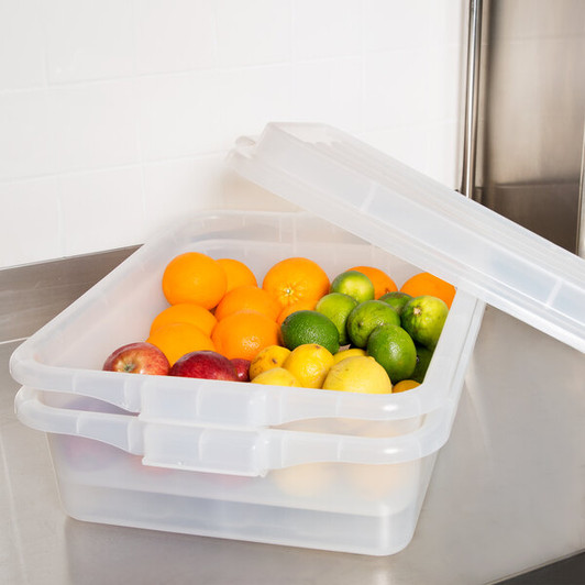 a2zhospo Color-Mate Clear Food Storage Drain Box Set with Snap-On Lid, 20" x 15" x 5"