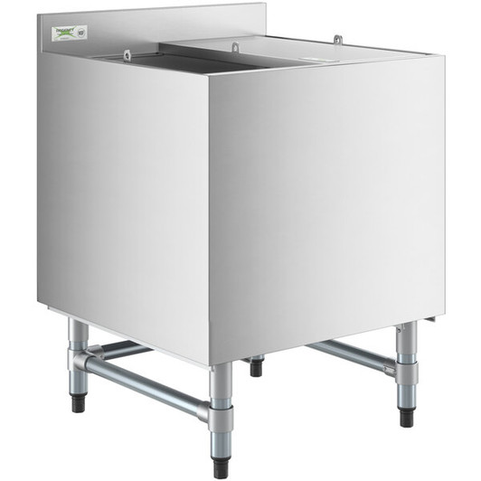 a2zhospo 24" x 24" Stainless Steel Beer Box with Lid, 3" Backsplash, 20 3/4" x 21 3/4" x 18" Bowl