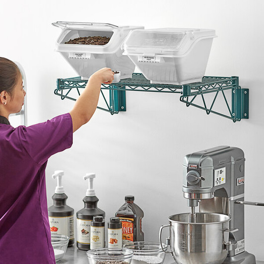a2zhospo 18" x 24" Wall-Mounted Epoxy Shelf Kit with 2 Clip-In Ingredient Bins