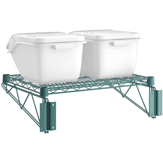 a2zhospo 18" x 24" Wall-Mounted Epoxy Shelf Kit with 2 Clip-In Ingredient Bins
